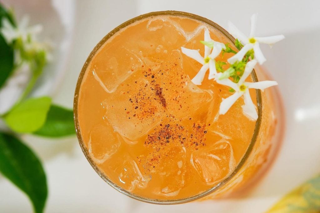 Mocktail non-alcoholic cocktail from San Diego bar Maya Moon Collective featuring Moon Flower