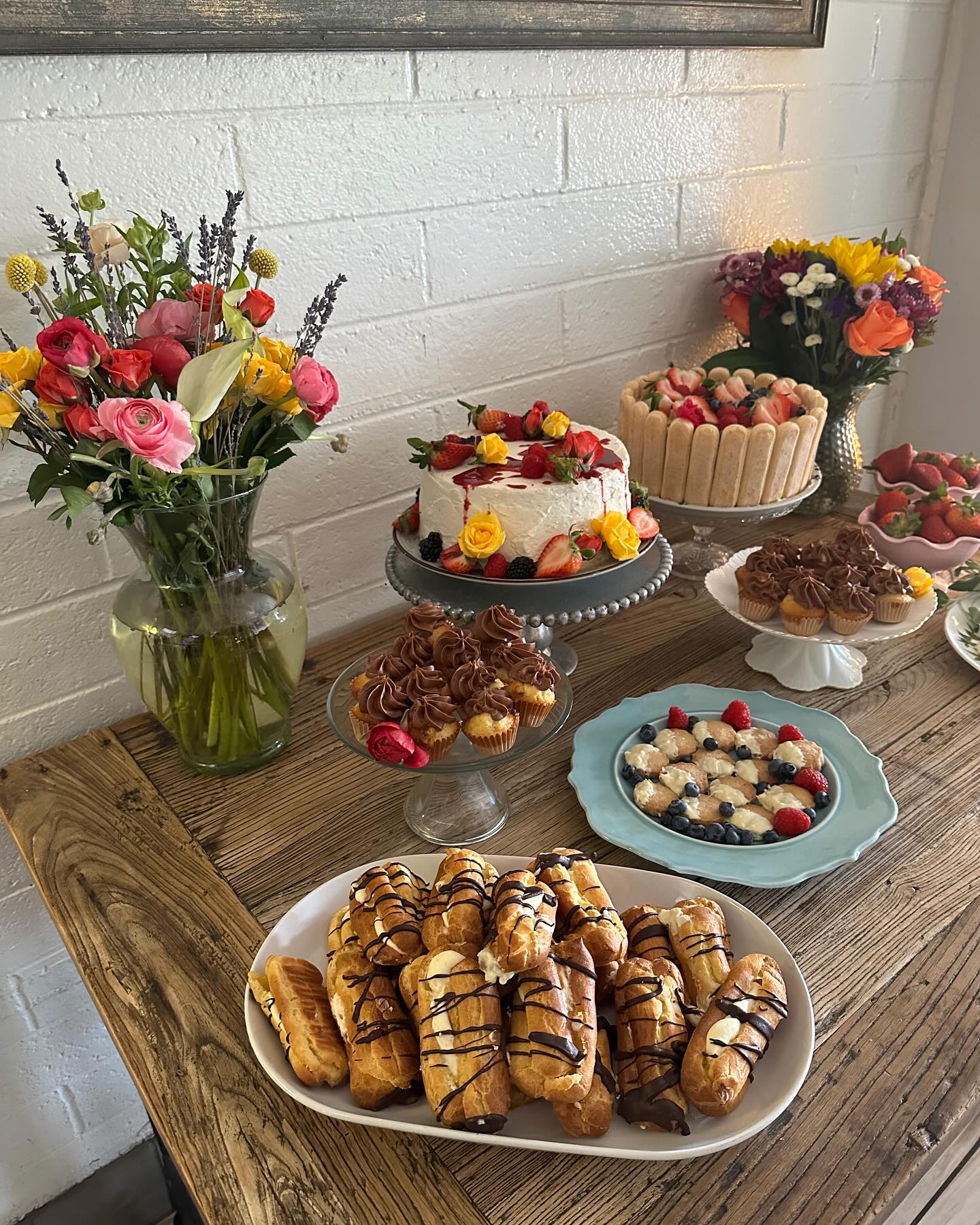 A table full of sweets and pastries from San Diego restaurant Little Lion Cafe in Point Loma