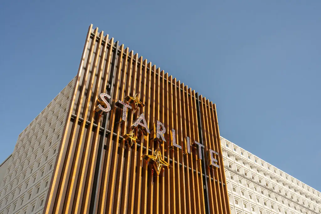 Exterior sign of newly renovated San Diego cocktail bar Starlite owned by Consortium Holdings
