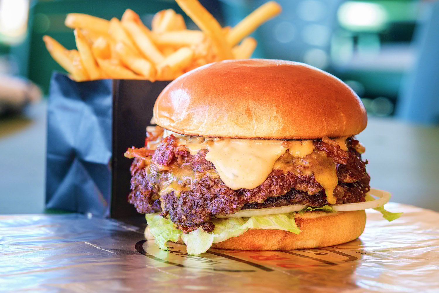 Burger from San Diego restaurant Tanner's Prime Burger in Oceanside
