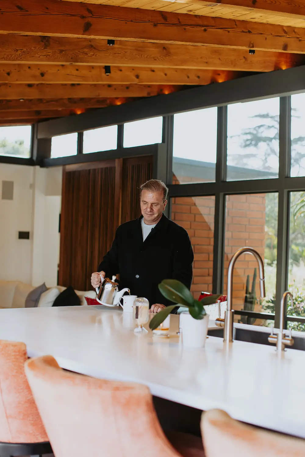 Interior of a home in San Diego renovated by architects Taal Safdie and Ricardo Rabines featuring the kitchen